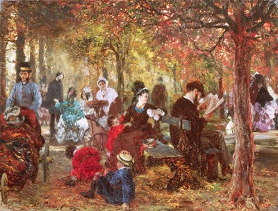 In The Luxembourg Gardens by Adolph Menzel